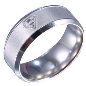 Stainless Steel Superman Ring Size 7